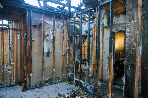 Professional Fire Damage Removal technician working in Baywood, NY